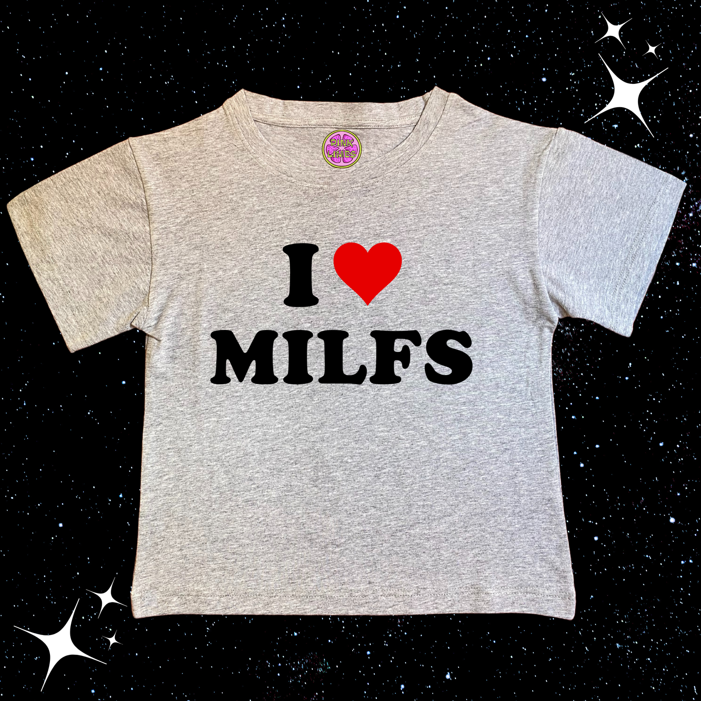 I Love MILFS Crop Tee Grey Shirts & Tops PinkLimes Trending Streetwear