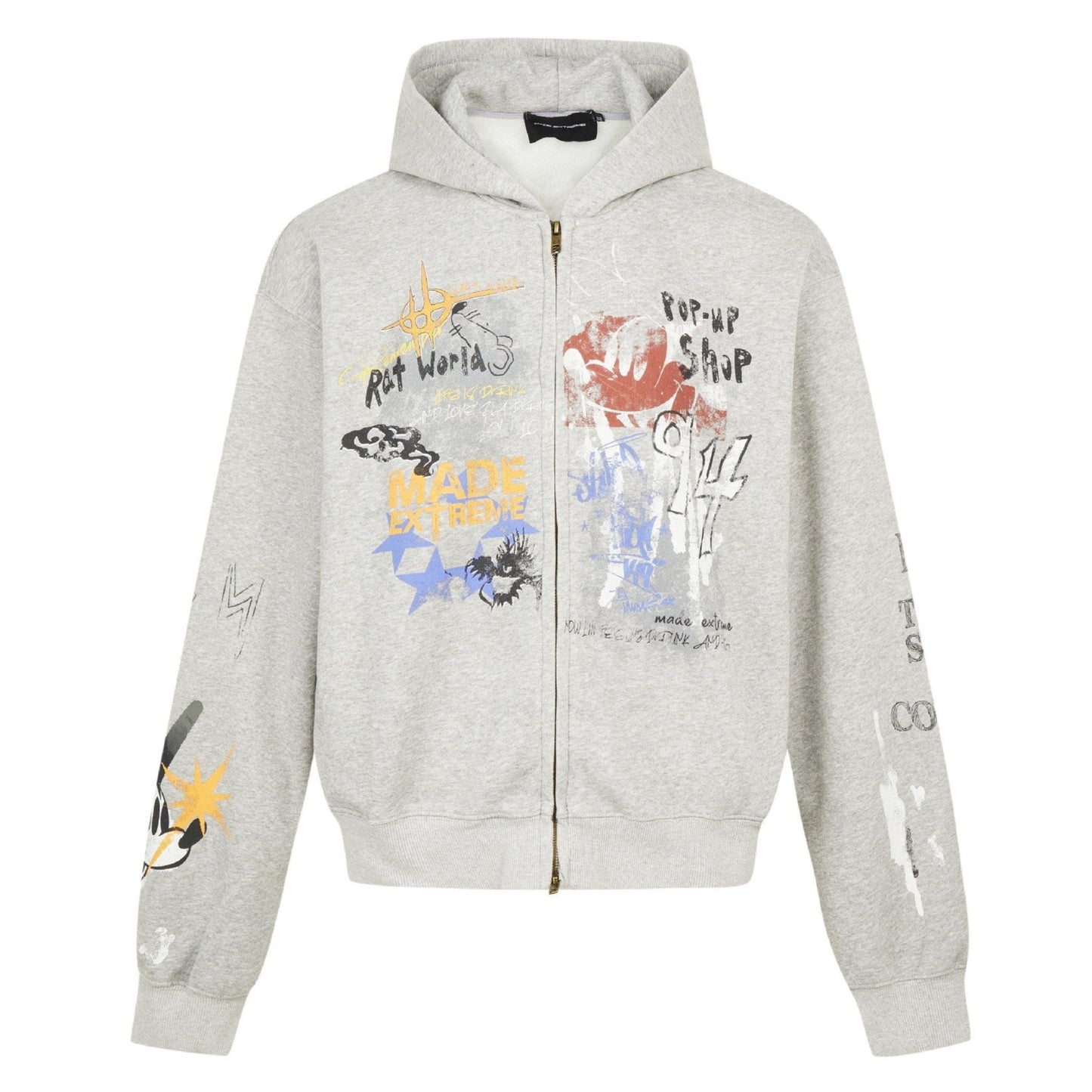Made Extreme Zip-Up Hoodie Grey Shirts & Tops PinkLimes Trending Streetwear