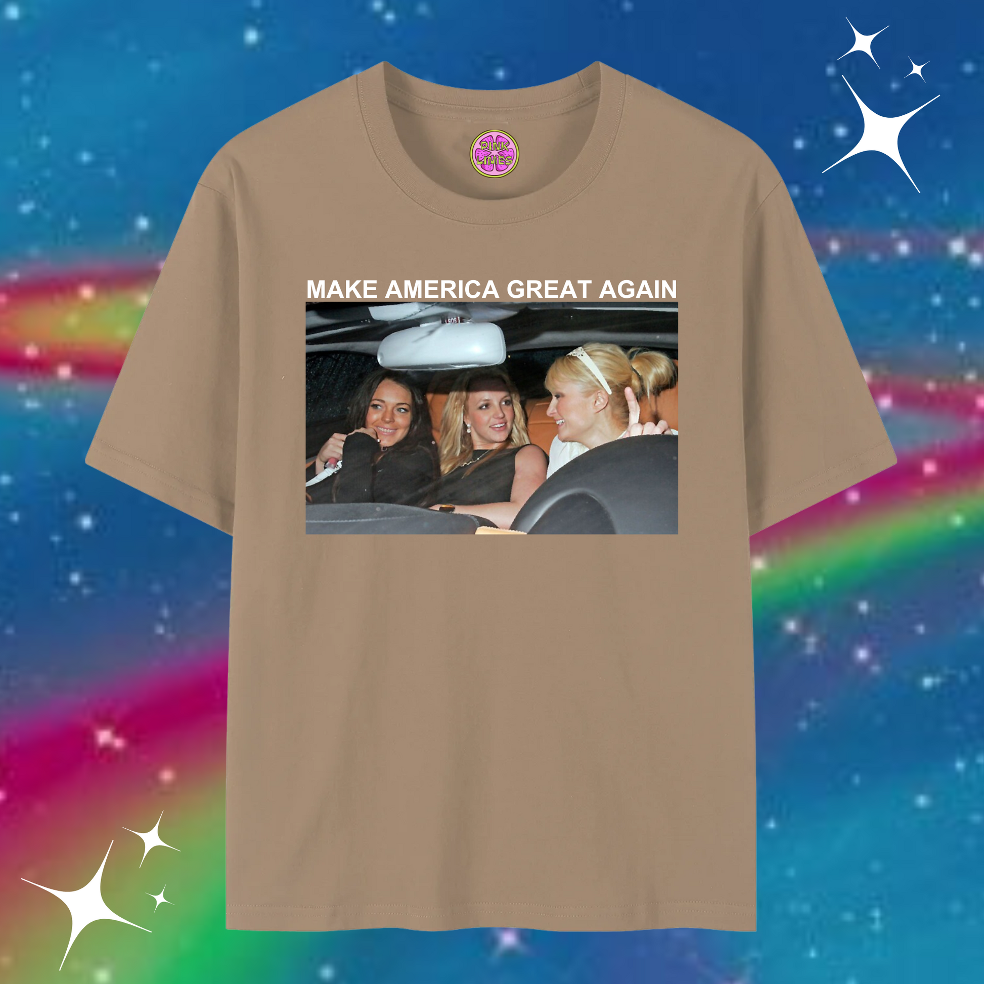 Make America Great Again Baggy Tee Khaki Shirts & Tops PinkLimes Trending Streetwear