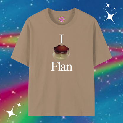I Love Flan Baggy Tee Khaki Shirts & Tops PinkLimes Trending Streetwear