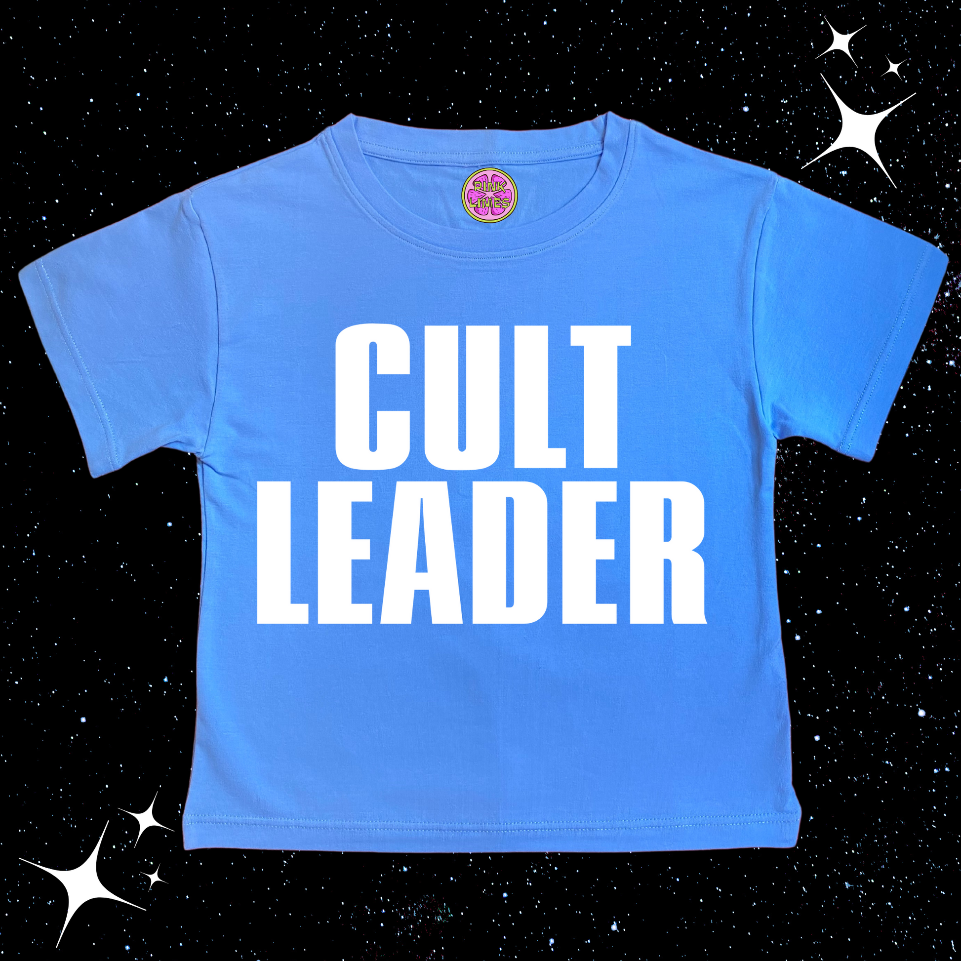 CULT LEADER Crop Tee Lake Blue Shirts & Tops PinkLimes Trending Streetwear