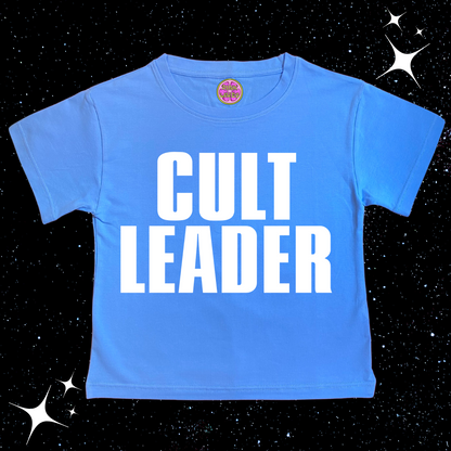 CULT LEADER Crop Tee Lake Blue Shirts & Tops PinkLimes Trending Streetwear