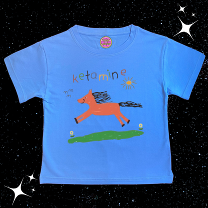 K*tamine Kids Drawing Crop Tee Lake Blue Shirts & Tops PinkLimes Trending Streetwear