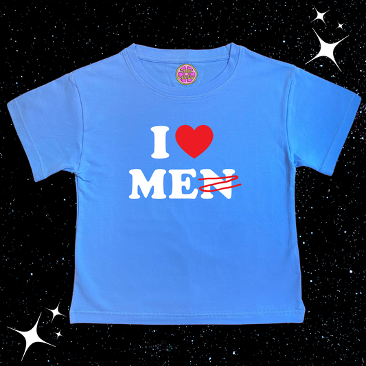I Love Me Crop Tee Lake Blue Shirts & Tops PinkLimes Trending Streetwear