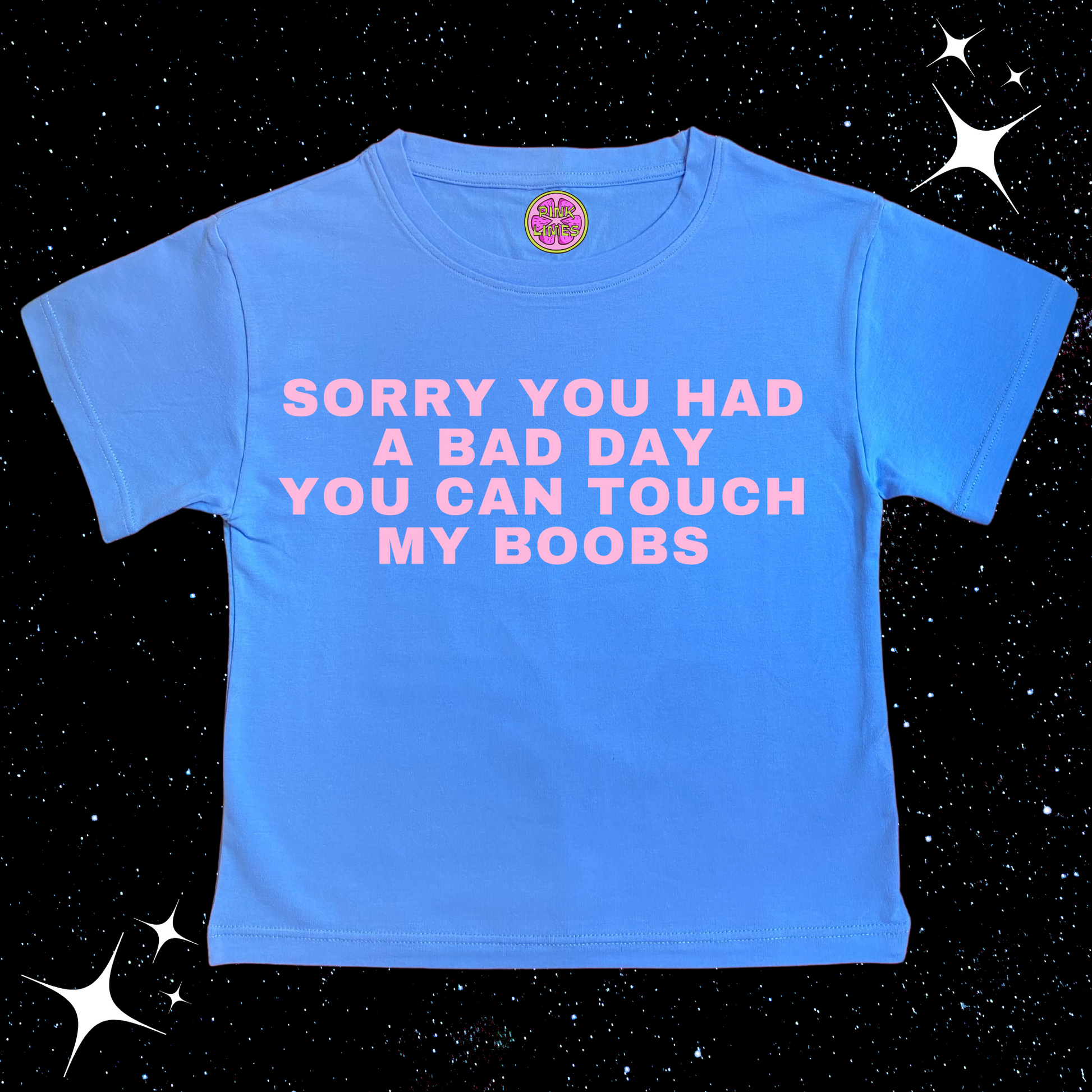 Sorry You Had A Bad Day Crop Tee Lake Blue Shirts & Tops PinkLimes Trending Streetwear