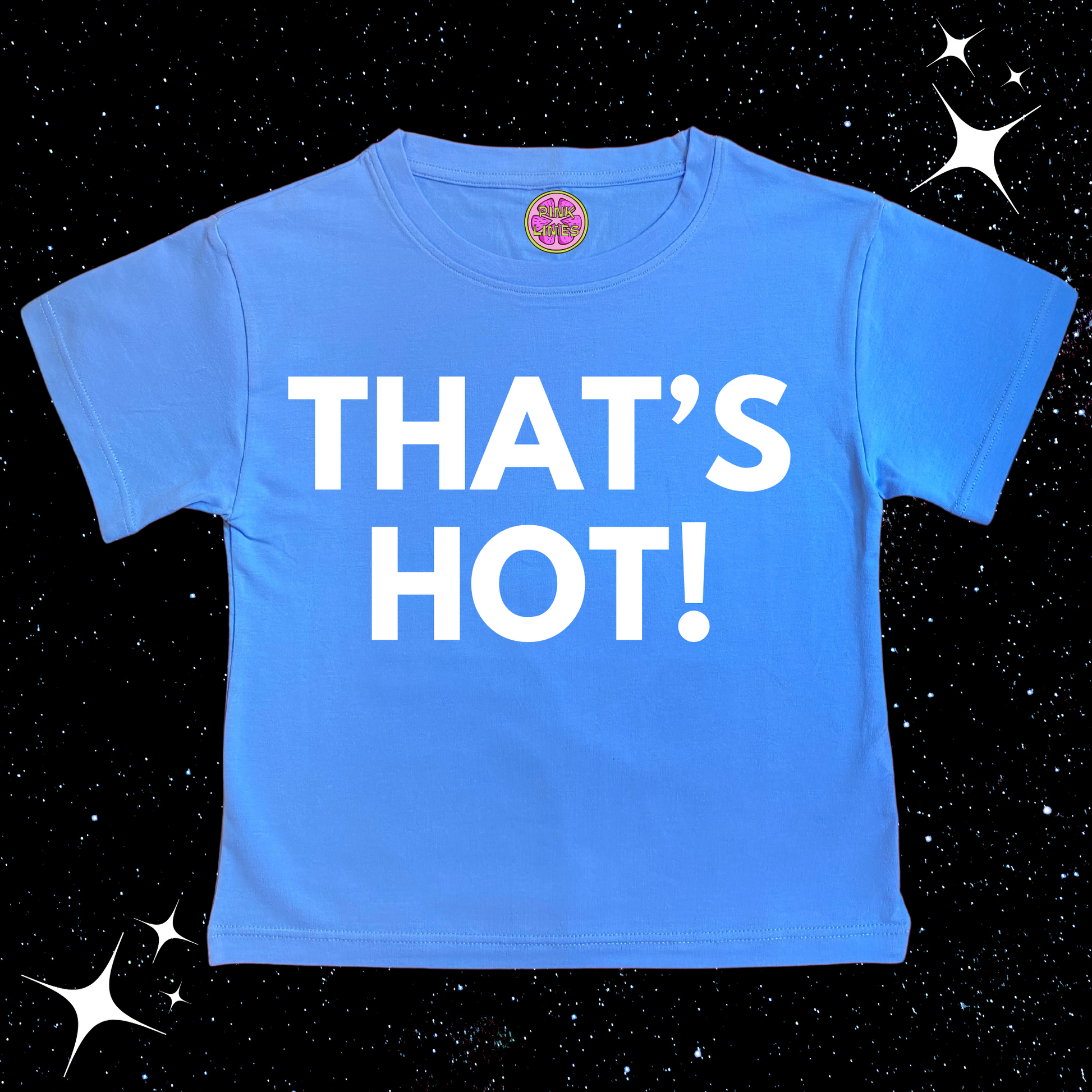 That's Hot Crop Tee Lake Blue Shirts & Tops PinkLimes Trending Streetwear
