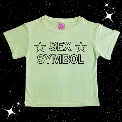 S*x Symbol Crop Tee Light Green Shirts & Tops PinkLimes Trending Streetwear