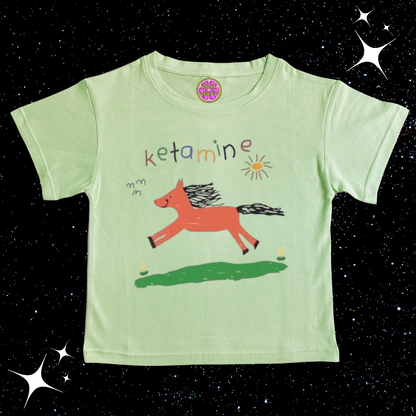 K*tamine Kids Drawing Crop Tee Light Green Shirts & Tops PinkLimes Trending Streetwear