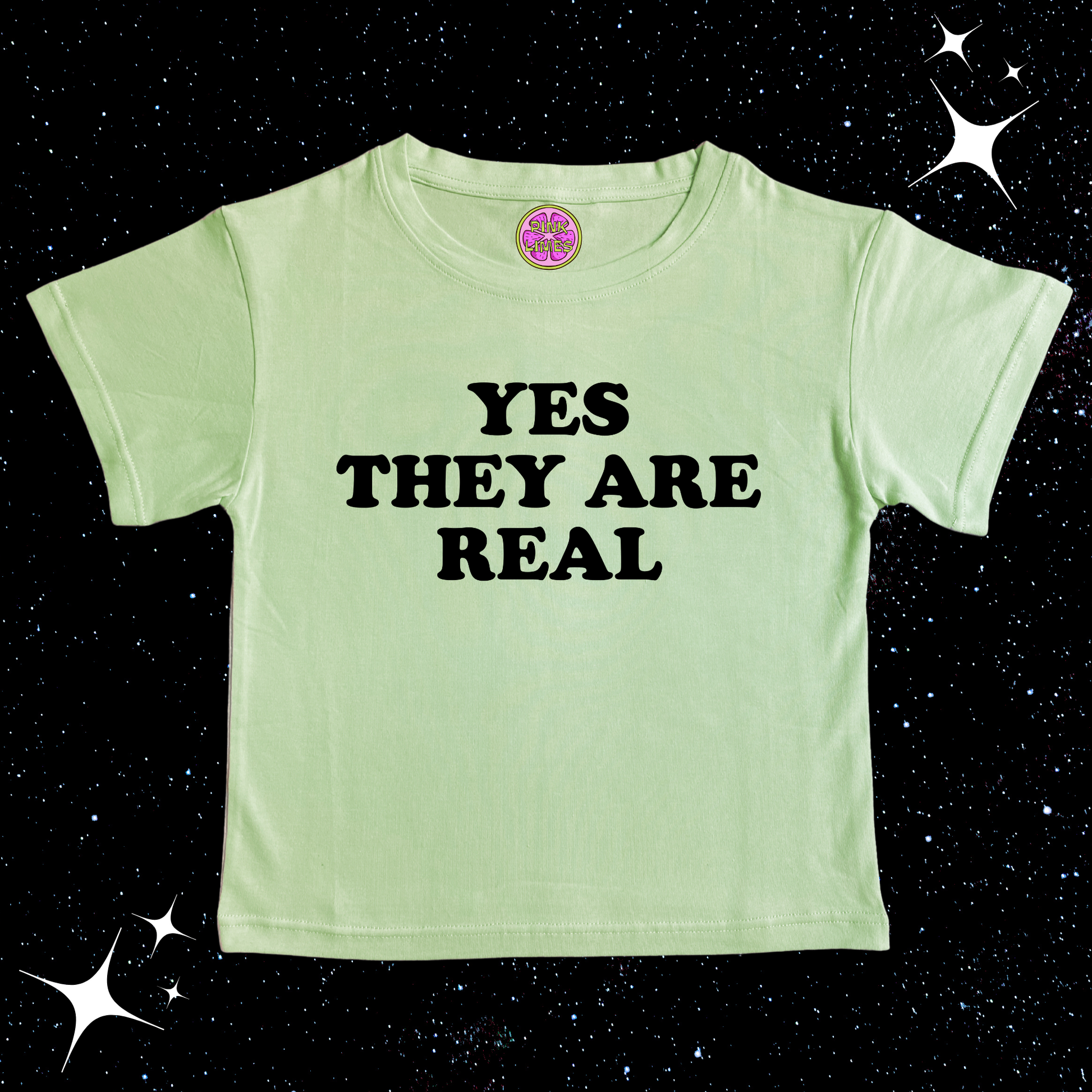 Yes They Are Real Crop Tee Light Green Shirts & Tops PinkLimes Trending Streetwear