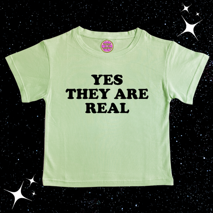 Yes They Are Real Crop Tee Light Green Shirts & Tops PinkLimes Trending Streetwear