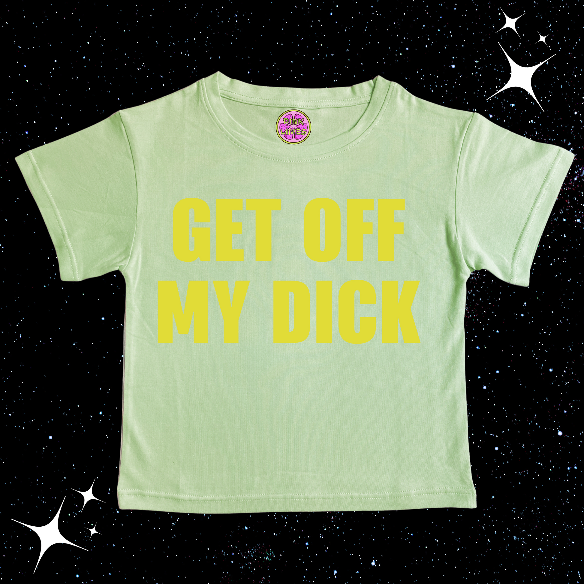 Get Off My D*ck Crop Tee Light Green Shirts & Tops PinkLimes Trending Streetwear