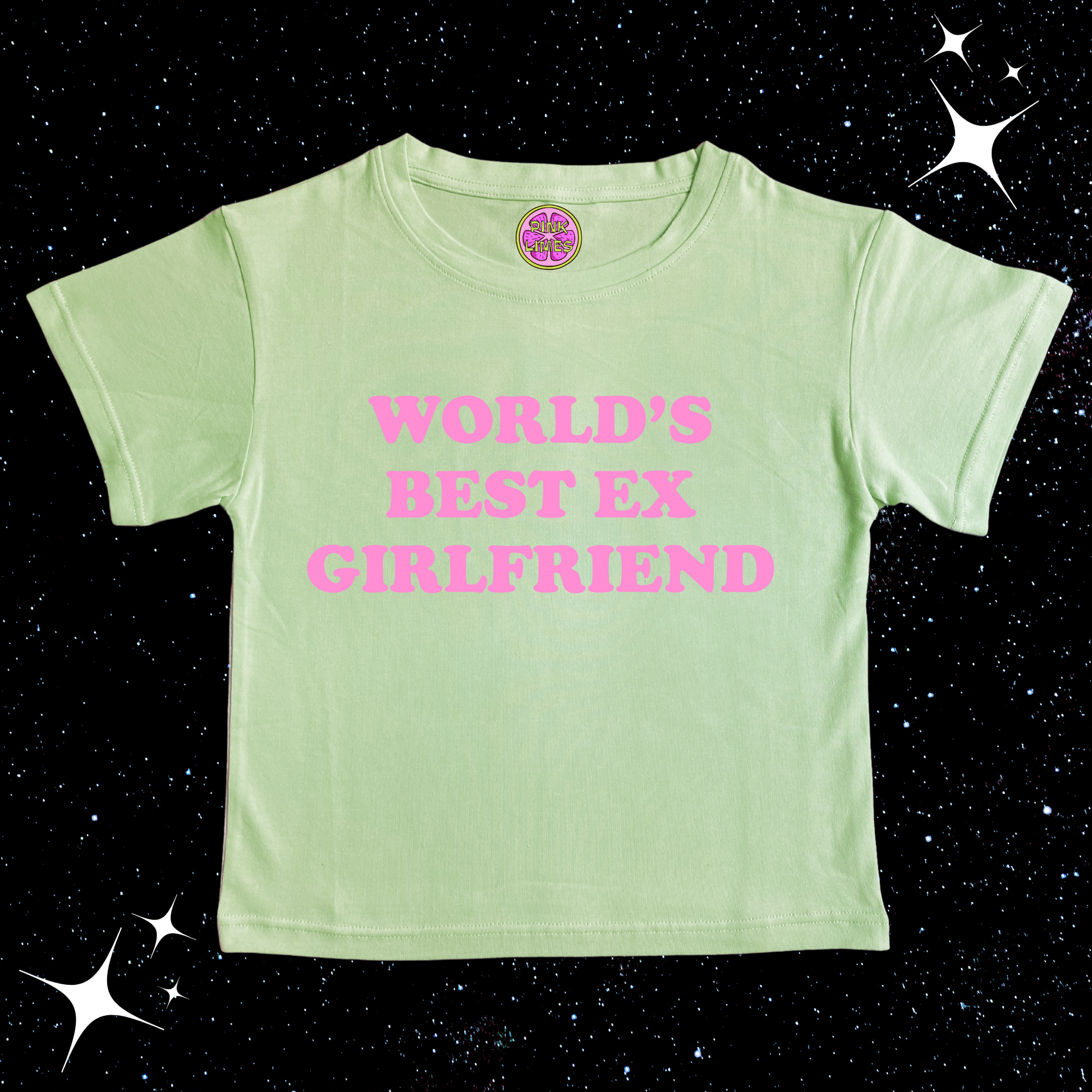 Worlds Best Ex Girlfriend Crop Tee Light Green Shirts & Tops PinkLimes Trending Streetwear