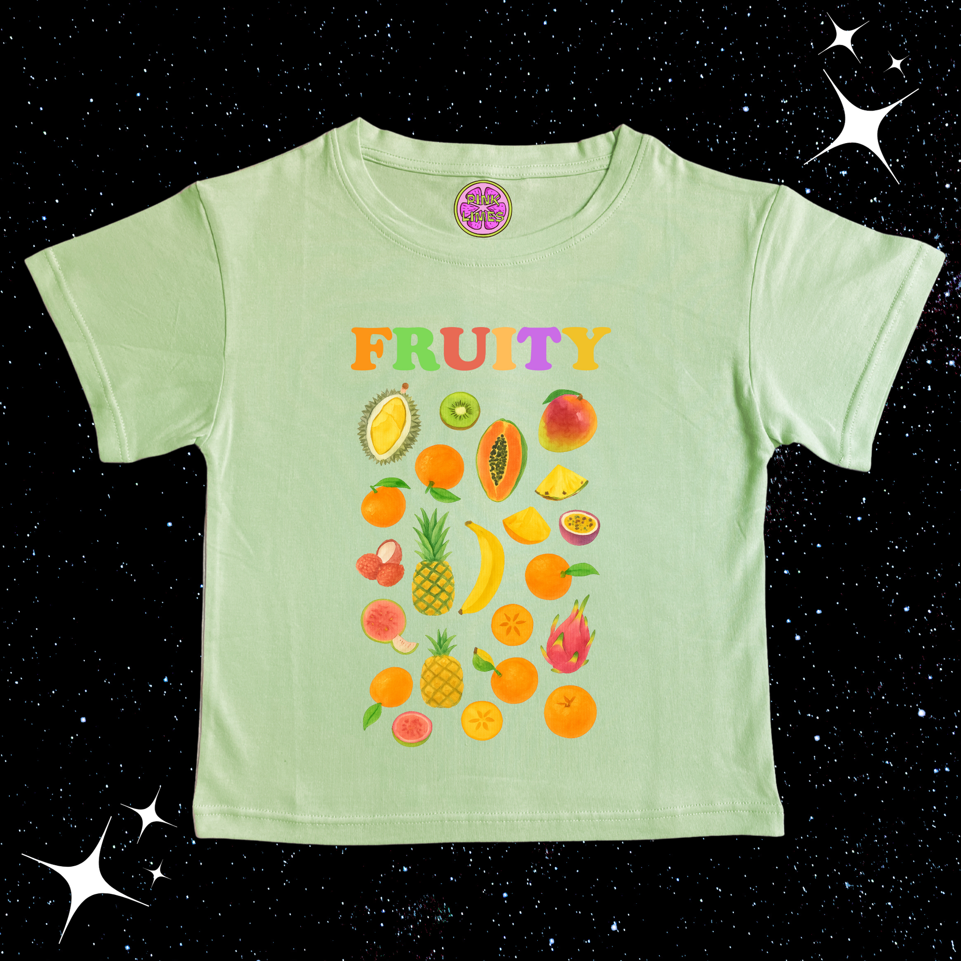 Fruity Crop Tee Light Green Shirts & Tops PinkLimes Trending Streetwear