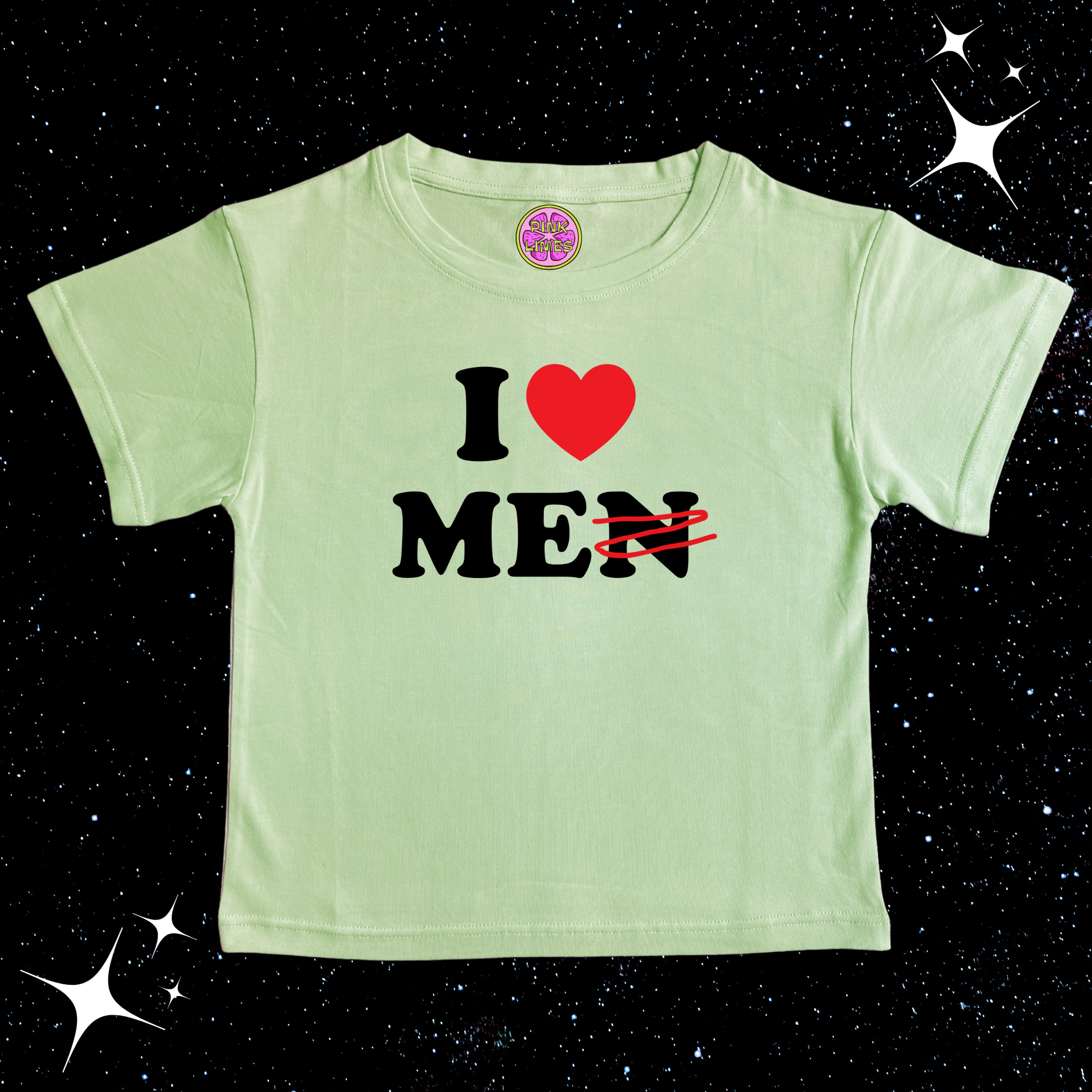 I Love Me Crop Tee Light Green Shirts & Tops PinkLimes Trending Streetwear