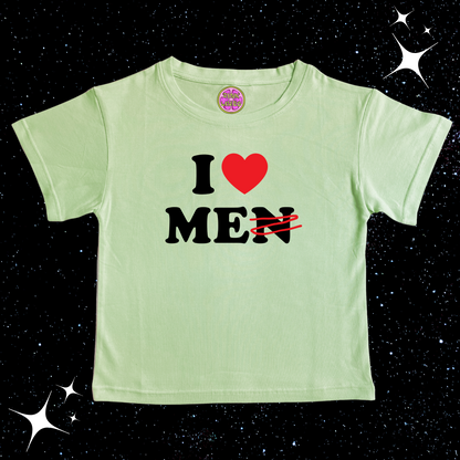 I Love Me Crop Tee Light Green Shirts & Tops PinkLimes Trending Streetwear