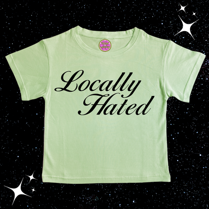 Locally Hated Crop Tee Light Green Shirts & Tops PinkLimes Trending Streetwear
