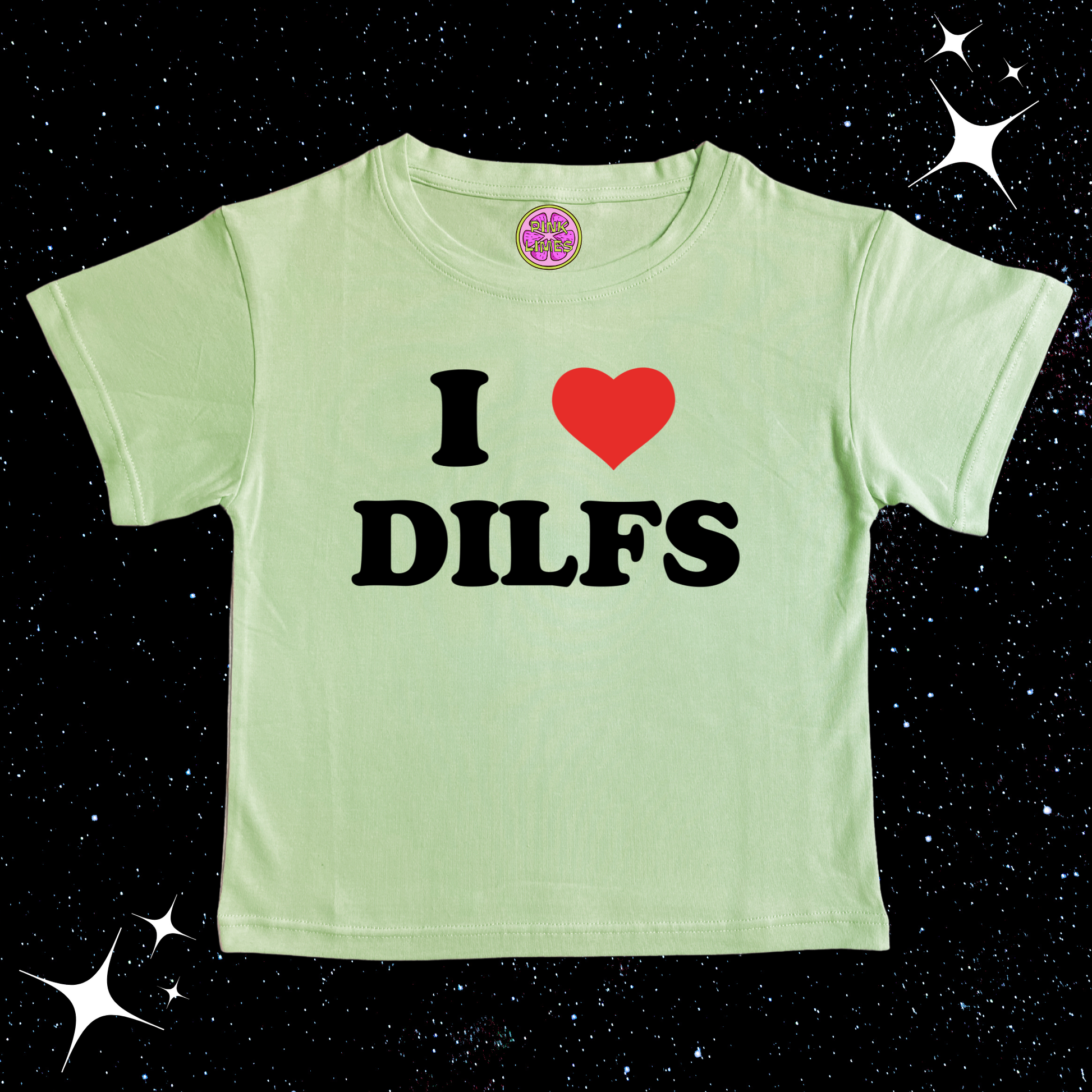 I Love DILFS Crop Tee Shirts & Tops PinkLimes Trending Streetwear