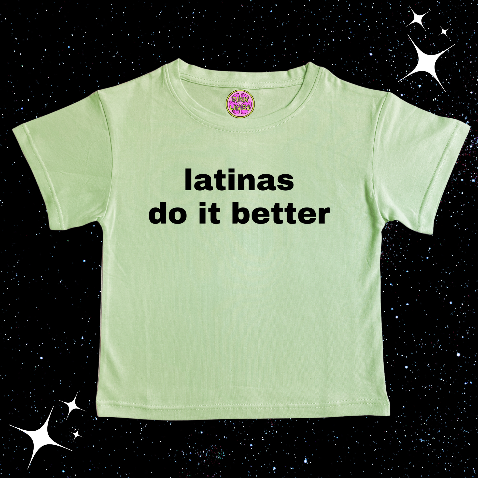Latinas Do It Better Crop Tee Light Green Shirts & Tops PinkLimes Trending Streetwear