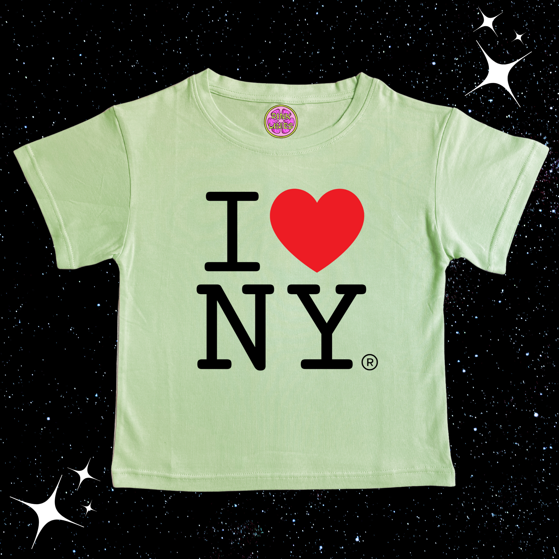 I Love NY Crop Tee Light Green Shirts & Tops PinkLimes Trending Streetwear