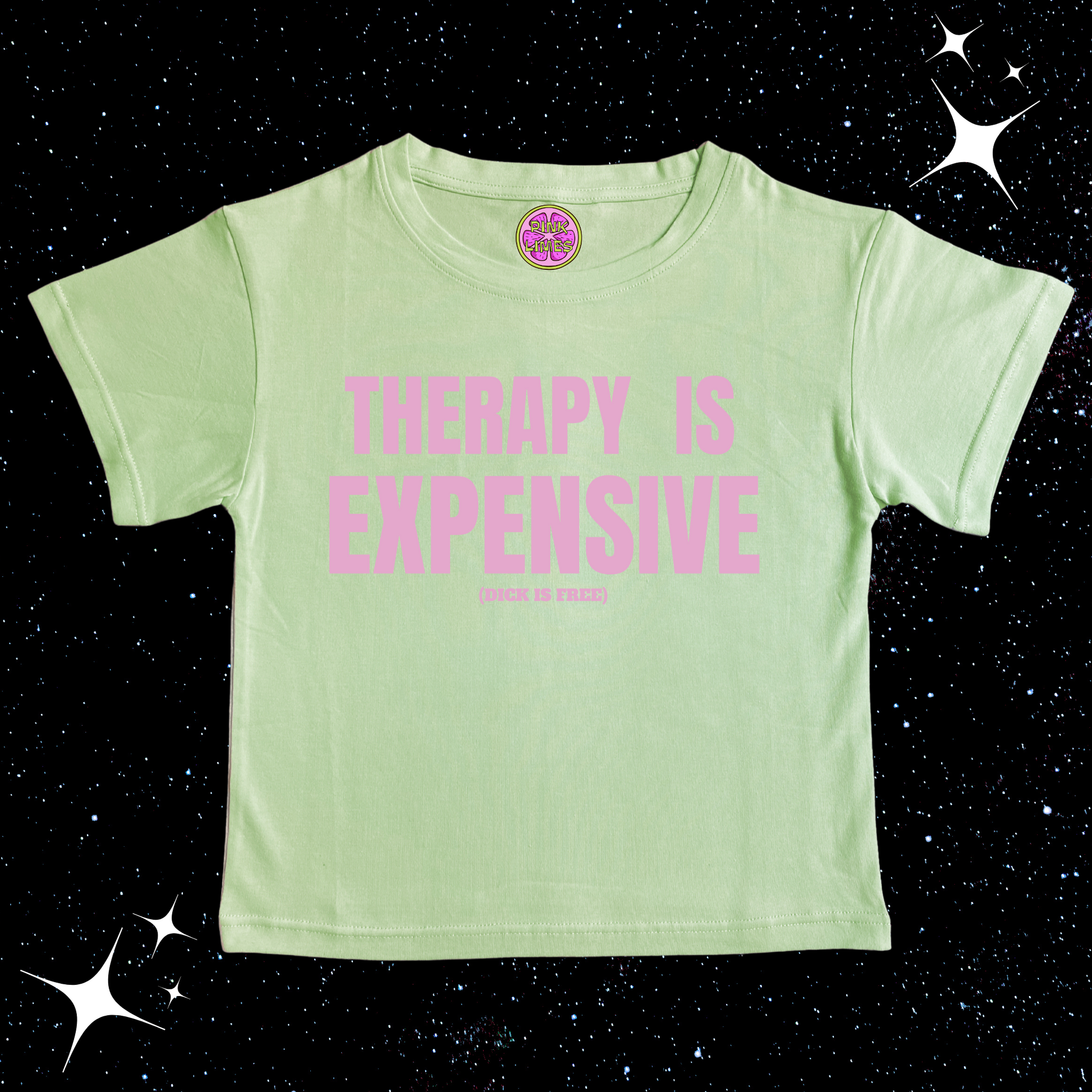 Therapy Is Expensive Crop Tee Light Green Shirts & Tops PinkLimes Trending Streetwear