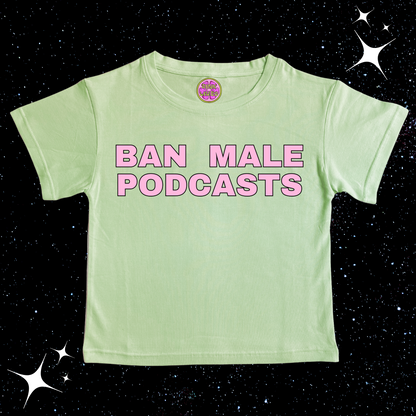 Ban Male Podcasts Crop Tee Light Green Shirts & Tops PinkLimes Trending Streetwear