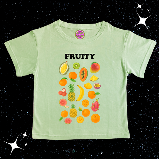 Fruity Crop Tee Light Green Shirts & Tops PinkLimes Trending Streetwear