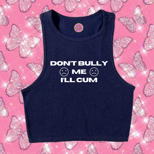 Don't Bully Me Crop Tank Top Navy Blue Shirts & Tops PinkLimes Trending Streetwear