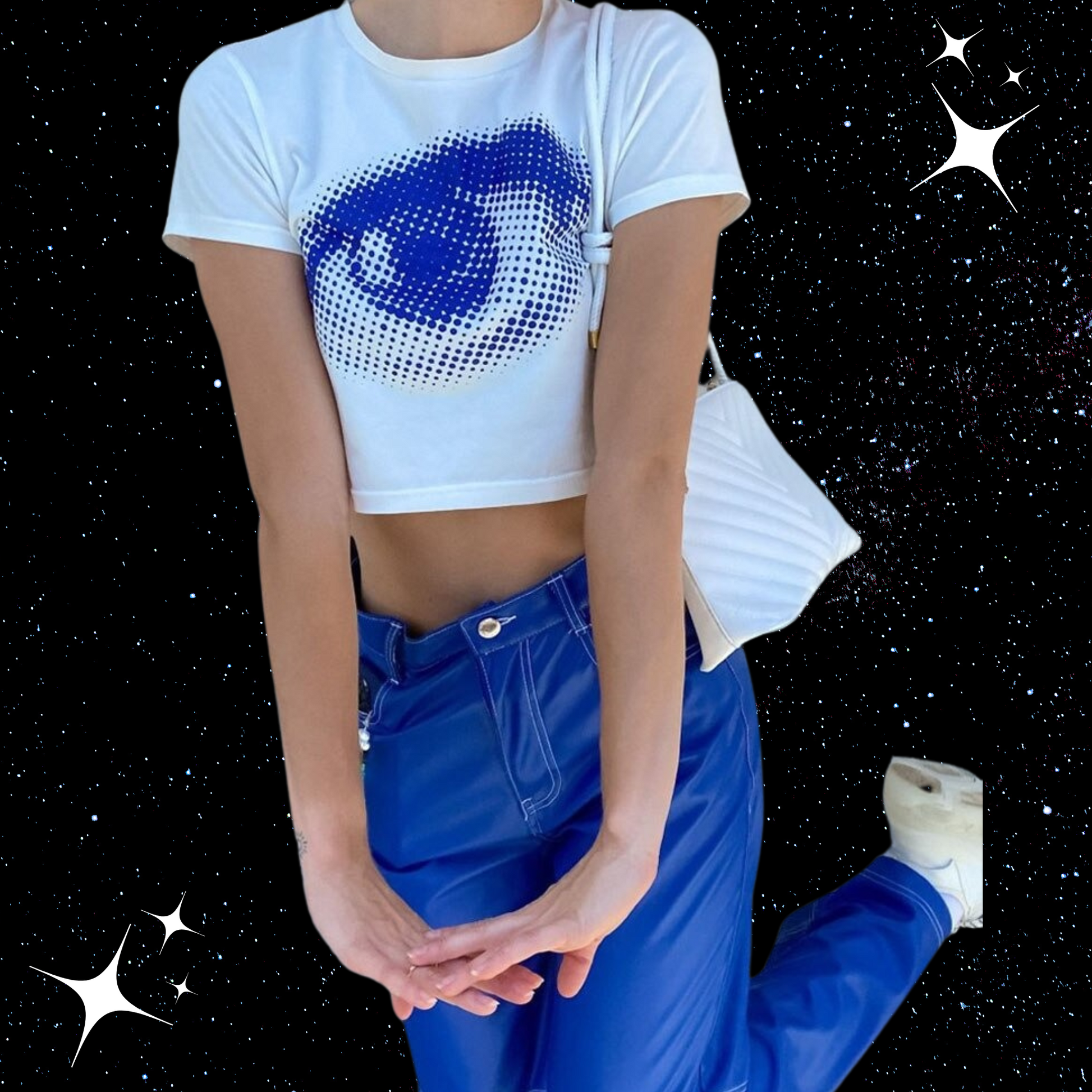 Pixel Eye White Crop Tee Shirts & Tops PinkLimes Trending Streetwear