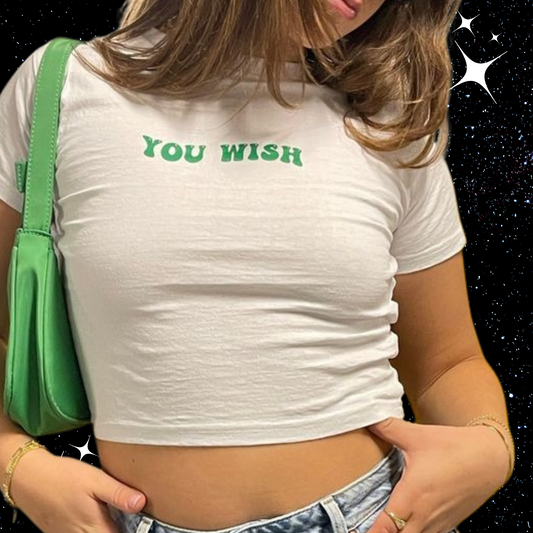 You Wish Crop Tee Shirts & Tops PinkLimes Trending Streetwear