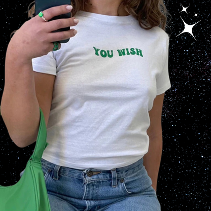 You Wish Crop Tee Shirts & Tops PinkLimes Trending Streetwear
