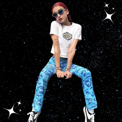 Hardcore Happiness Crop Tee Shirts & Tops PinkLimes Trending Streetwear