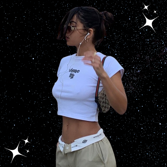 Virgo Crop Tee Shirts & Tops PinkLimes Trending Streetwear
