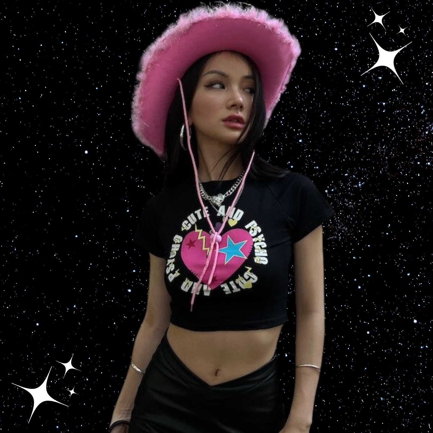 Cute And Psycho Crop Tee Shirts & Tops PinkLimes Trending Streetwear