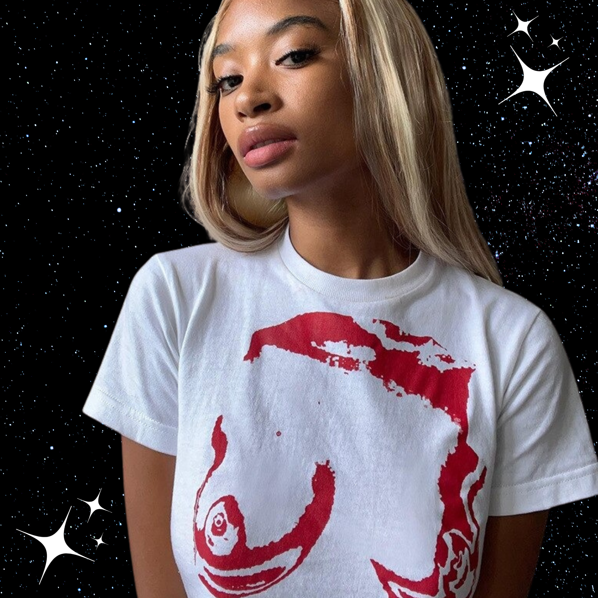 B0ob Print Crop Tee Shirts & Tops PinkLimes Trending Streetwear