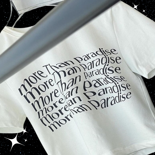 More Than Paradise Crop Tee White Shirts & Tops PinkLimes Trending Streetwear