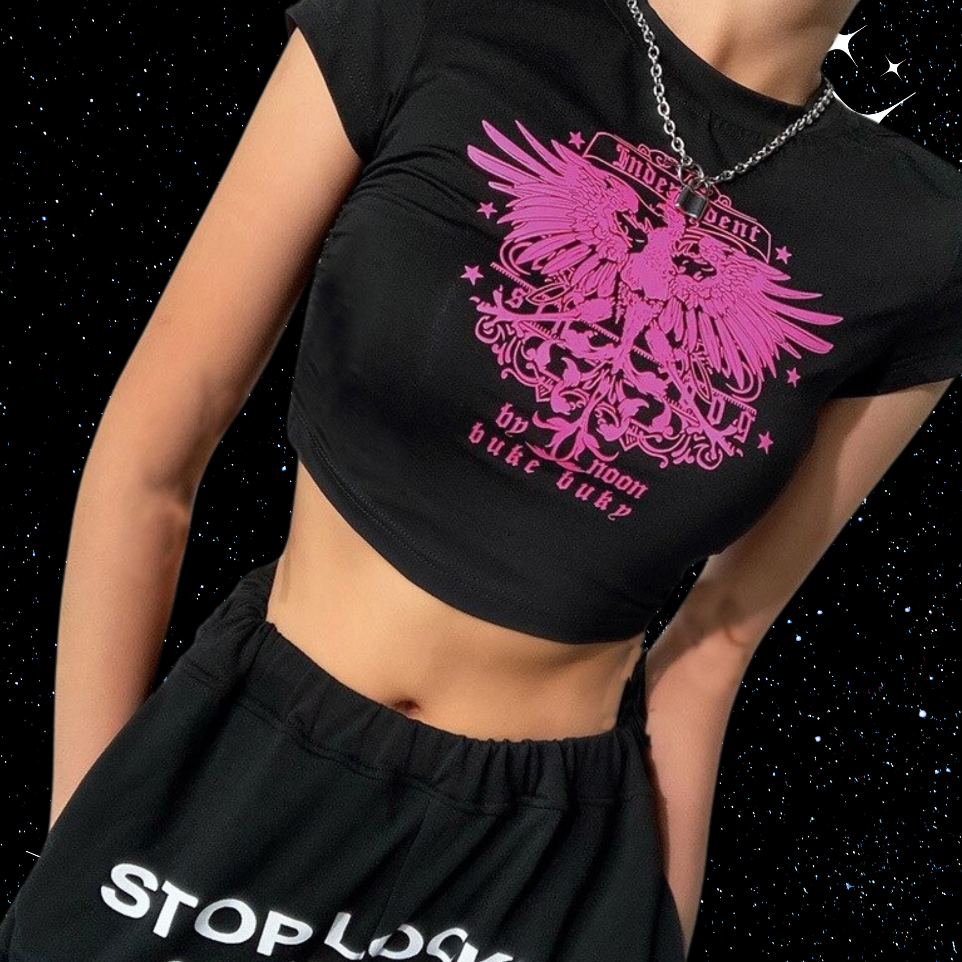 Angel Wings Crop Tee Shirts & Tops PinkLimes Trending Streetwear