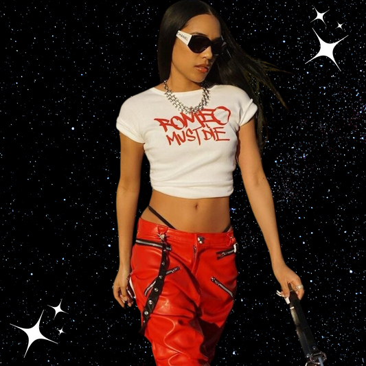 Romeo Must Die Crop Tee Shirts & Tops PinkLimes Trending Streetwear