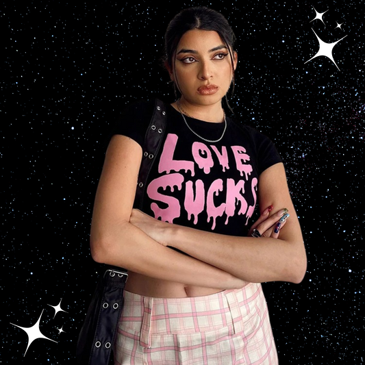 Love Sucks Crop Tee Shirts & Tops PinkLimes Trending Streetwear
