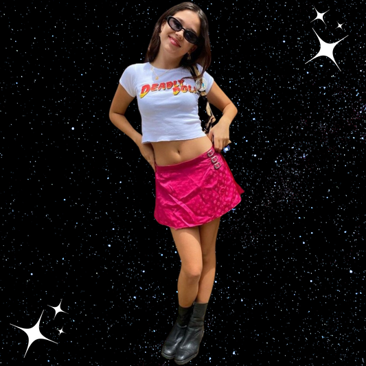 Deadly Doll Crop Tee Shirts & Tops PinkLimes Trending Streetwear