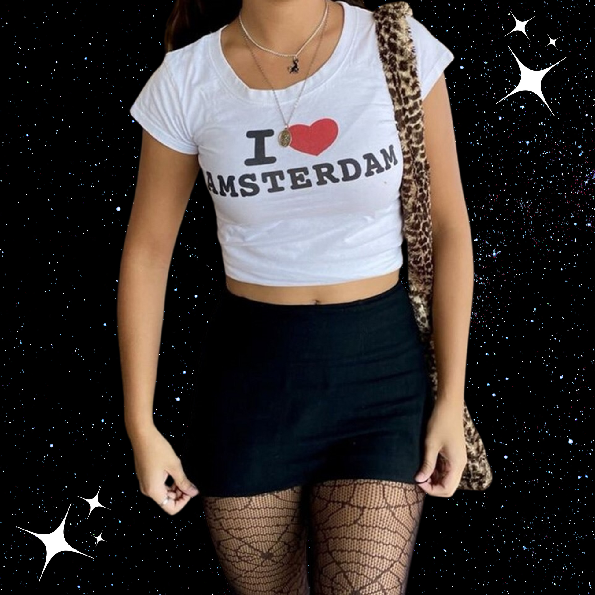 I Love Amsterdam Crop Tee Shirts & Tops PinkLimes Trending Streetwear