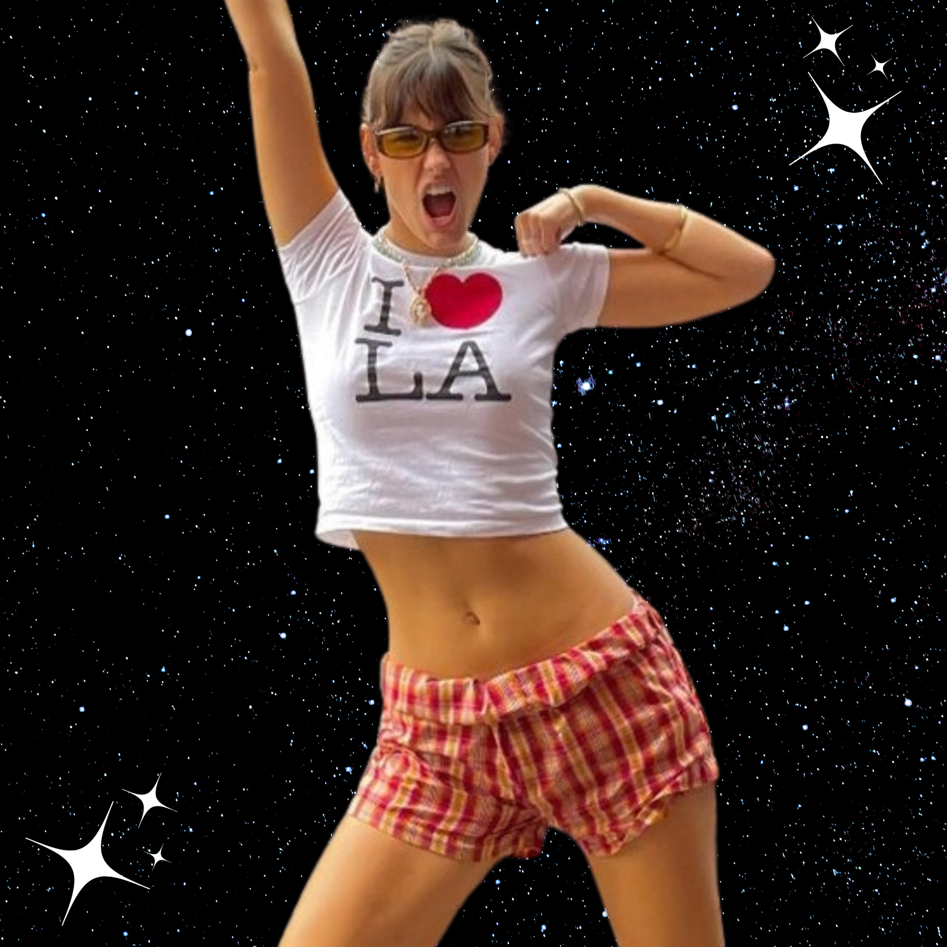 I Love LA White Crop T-shirt Shirts & Tops PinkLimes Trending Streetwear