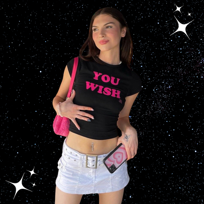 You Wish Crop Tee Shirts & Tops PinkLimes Trending Streetwear