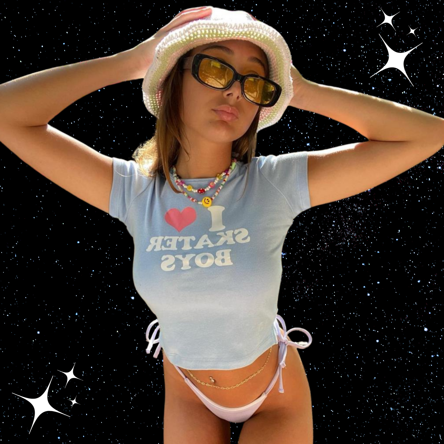 I Love Skater Boys Crop Tee Shirts & Tops PinkLimes Trending Streetwear