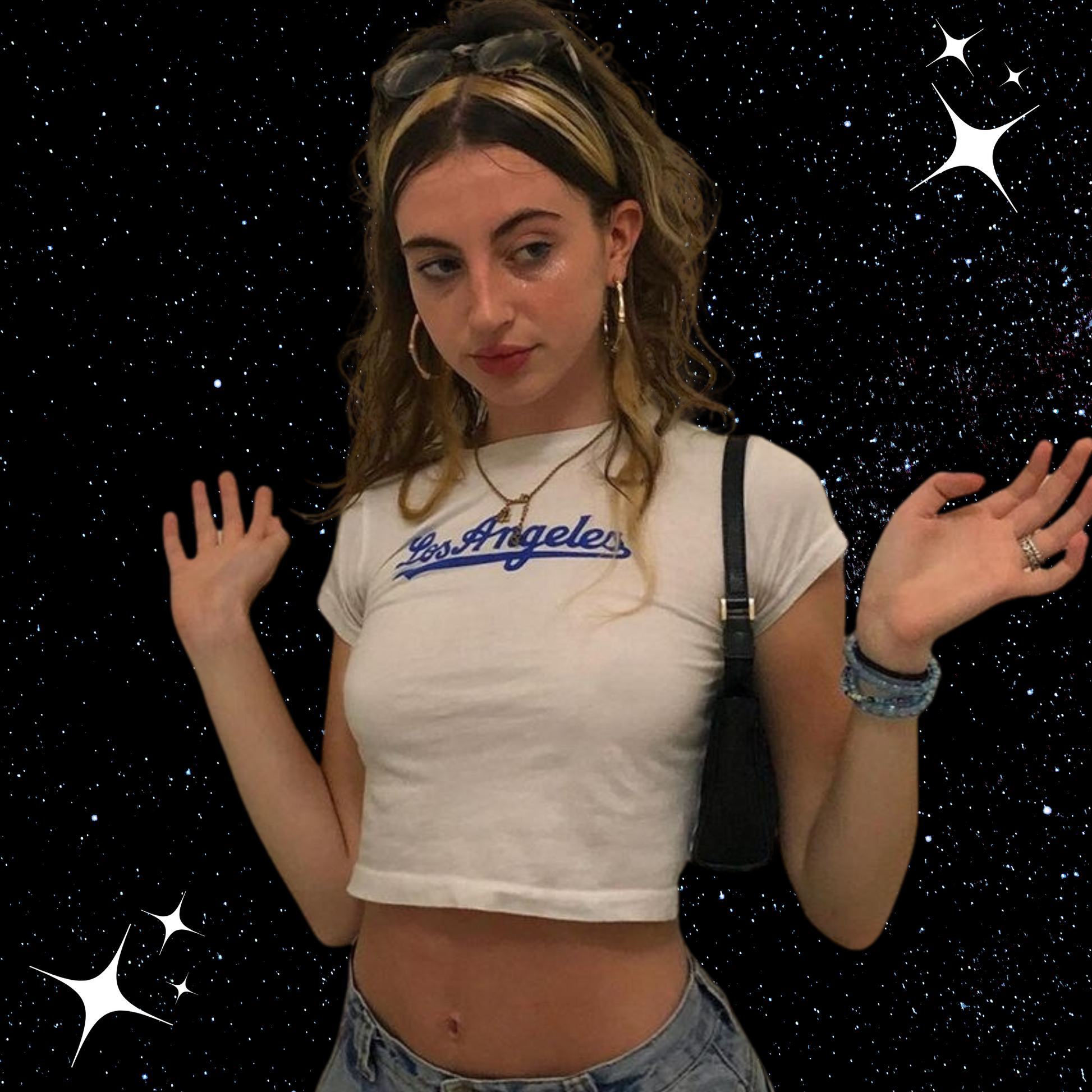 Los Angeles Crop Tee White Shirts & Tops PinkLimes Trending Streetwear