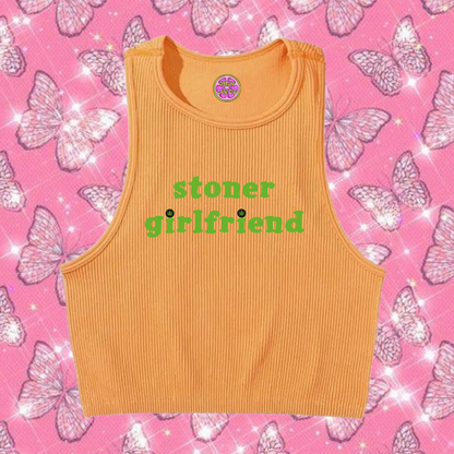 Stoner Girlfriend Tank Top Orange Shirts & Tops PinkLimes Trending Streetwear