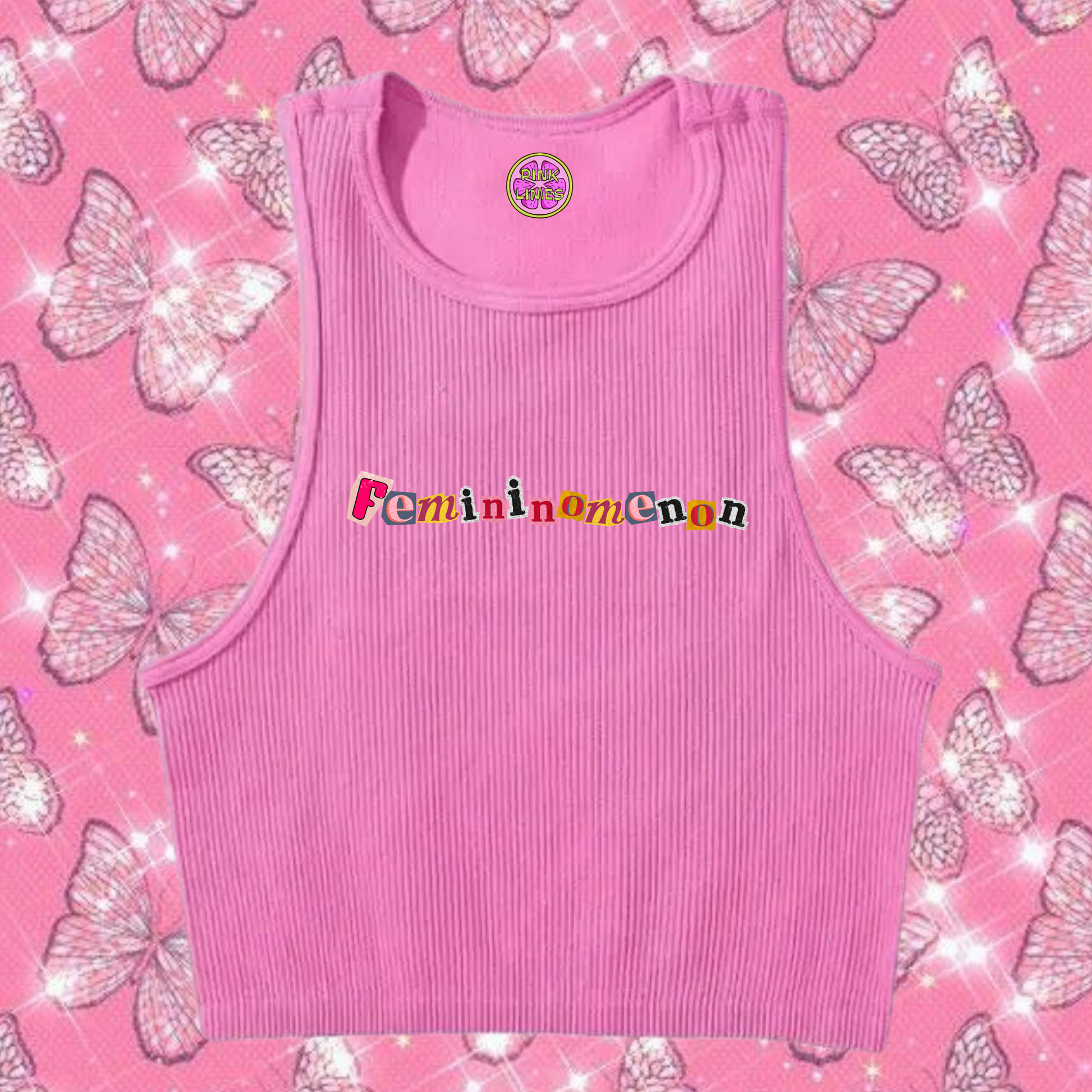Femininomenon Crop Tank Top Pink Shirts & Tops PinkLimes Trending Streetwear