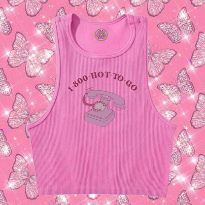 1-800 Hot To Go Crop Tank Top Pink Shirts & Tops PinkLimes Trending Streetwear