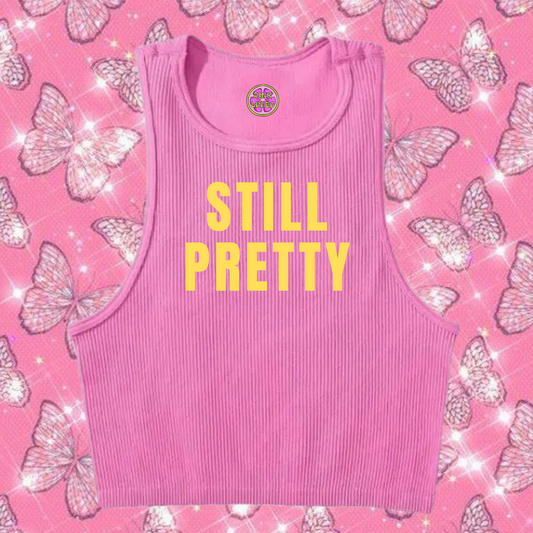 Still Pretty Crop Tank Top Pink Shirts & Tops PinkLimes Trending Streetwear