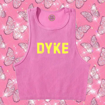 Dyke Crop Tank Top Pink Shirts & Tops PinkLimes Trending Streetwear