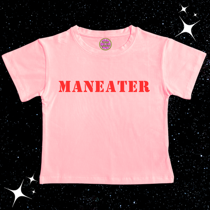 MANEATER Crop Tee Pink Shirts & Tops PinkLimes Trending Streetwear
